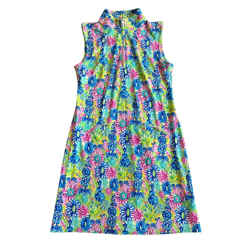 IBKUL Womens Medium Sportwear Sleeveless Mock Golf Tennis Dress Multicolor